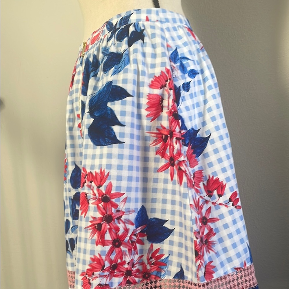 Draper James A-Line Knee-Length Red and Blue Skirt Size 6 - Picture 9 of 10
